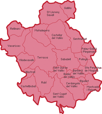 Mapa Municipis Valles Occidental